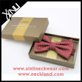 White Paper with Custom Logo Red Hot Stamped Bow Tie Packaging Box